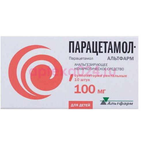 Парацетамол-альтфарм суппозитории ректальные 100мг №10