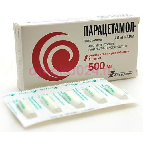 Парацетамол-альтфарм суппозитории ректальные 500мг №10