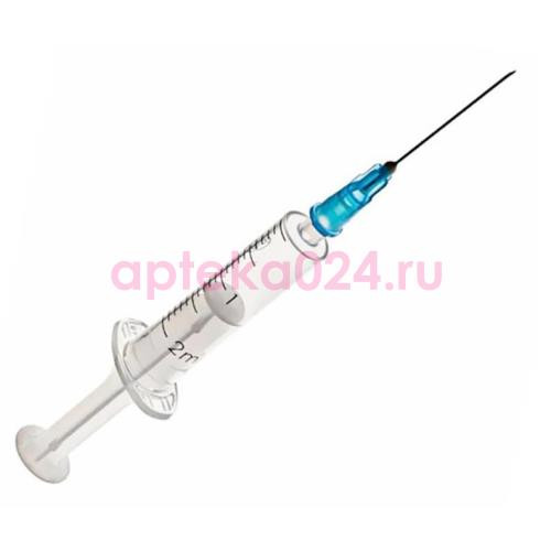 Елец шприц одноразовый стерильный с иглой 2мл №100 2-х комп 23g 0,6х30мм