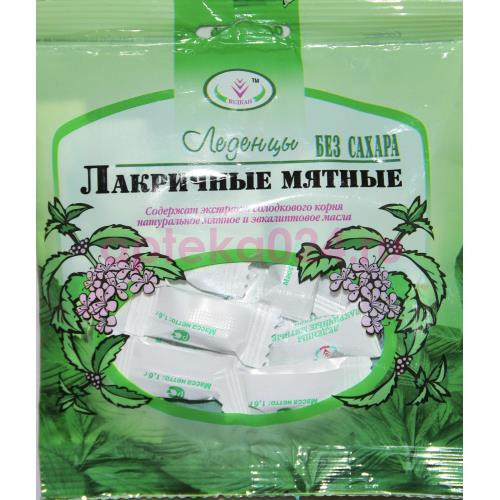 Леденцы лакричные мятные 30г. б/сах. /вулкан/