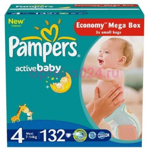 Памперс подгузн. актив 7-14/8-14кг р.4 №132 макси [pampers]