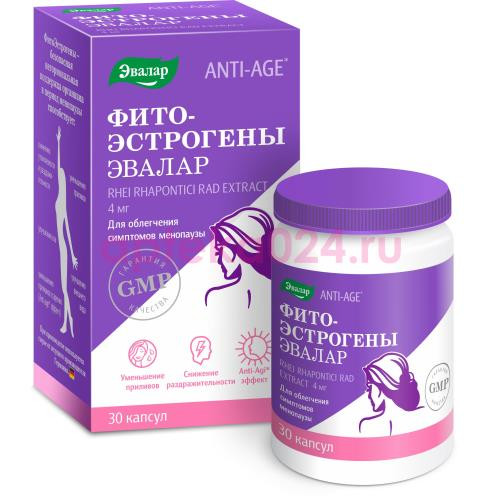 Эвалар анти-эйдж фитоэстрогены капсулы кишечнорастворимые 0.25г №30