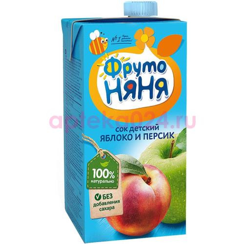 Фрутоняня нектар (сок) 500мл. яблоко + персик мяк. б/сах.