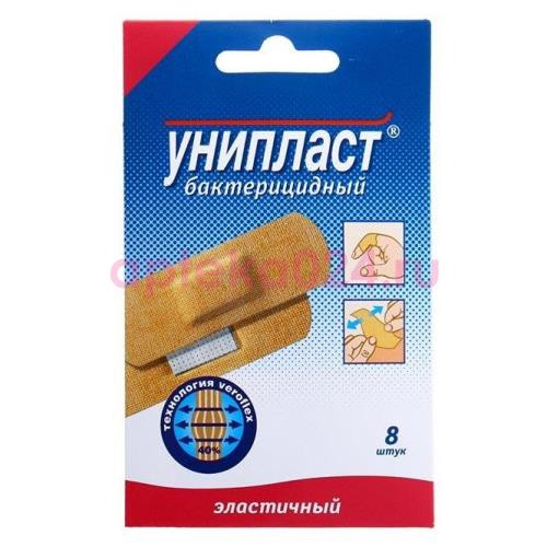 Унипласт лейкопластырь бактерицидный №8 1,9х7,2см эласт