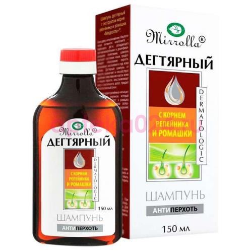 Мирролла шампунь 150мл дегтярный репейник + ромашка
