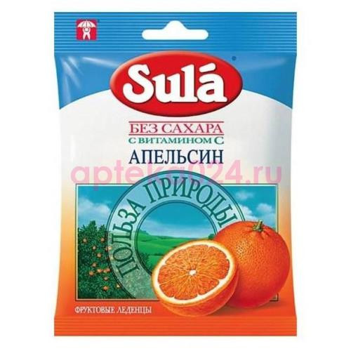 Зула леденцы апельсин 60г. пак.