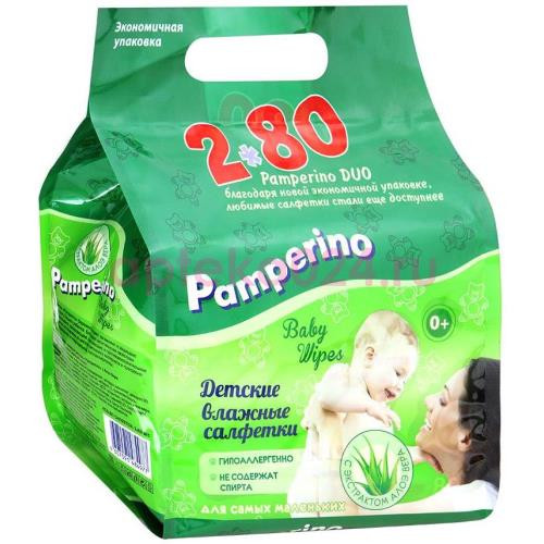 Памперино салфетки влажные детские дуо №80х2(160) [pamperino]