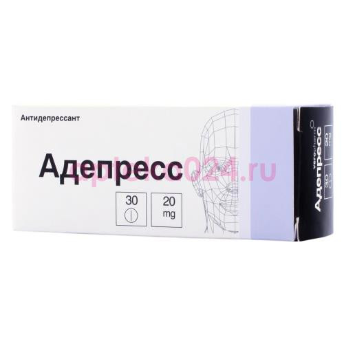 Адепресс таблетки покрытые оболочкой 20мг №30