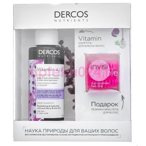 Виши деркос нутриенс набор (шампунь витамин 100мл + резинка-браслет №3)