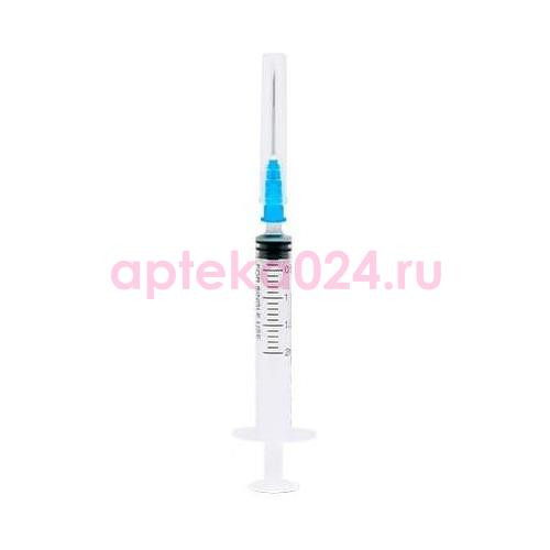 Смарт плюс шприц одноразовый стерильный с иглой 2мл №100 3-х комп 23g (0,6х25мм)