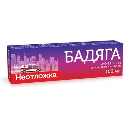 Неотложка био-бальзам бадяга п/синяков и ушибов 100мл.