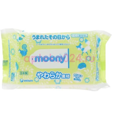 Муни салфетки влажн. д/младенцев №80 [moony]