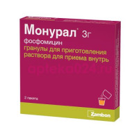 Монурал гранулы для приготовления раствора для приема внутрь 3г 6г №2