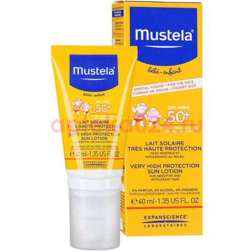Мустела bebe молочко солнцезащит. spf50 +  40мл. [mustela]