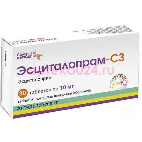 Эсциталопрам-сз таблетки покрытые пленочной оболочкой 10мг №30