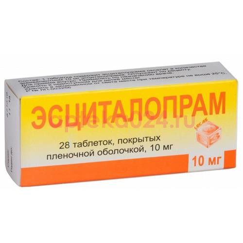 Эсциталопрам таблетки покрытые пленочной оболочкой 10мг №28