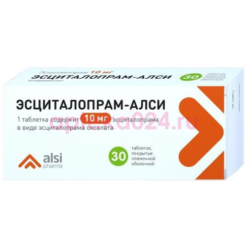Эсциталопрам-алси таблетки покрытые пленочной оболочкой 10мг №30