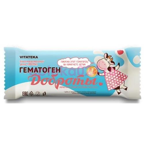 Витатека гематоген доброты плитка 40г