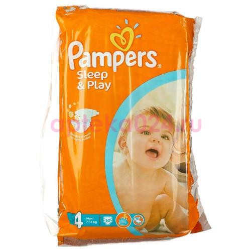 Памперс подгузн. слип энд плей 7-14/18кг р.4 №50 макси [pampers]