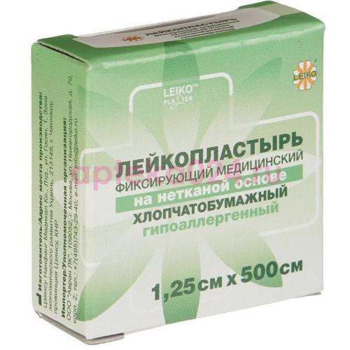 Лейко пластырь неткан.осн.катушка 1,25смх500см [leiko]